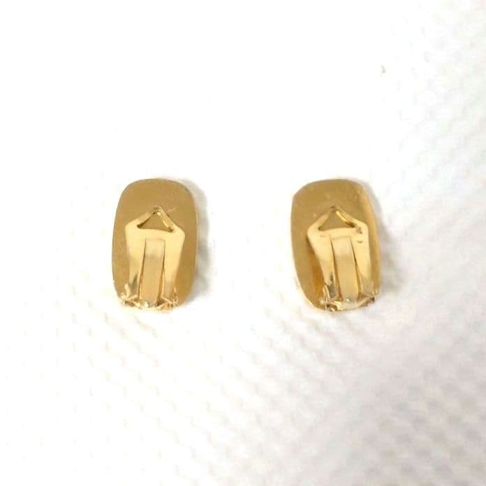 VALENTINO Earrings Clip V-Logo Red Gold Vintage