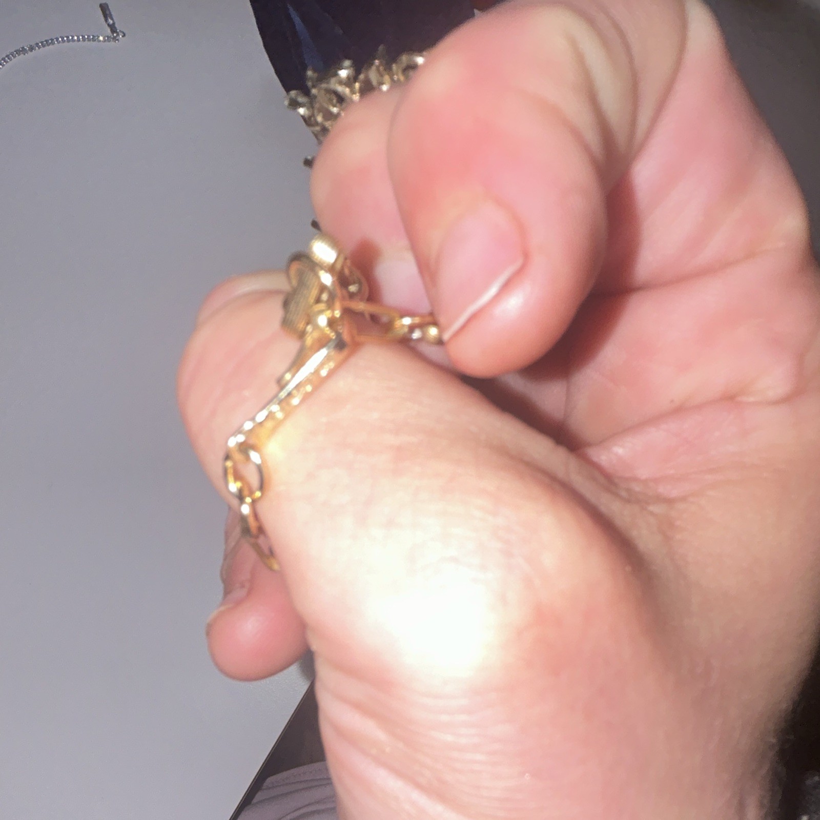 Gold Tone Leaf Link Statement Necklace Adjustable Lobster Clasp