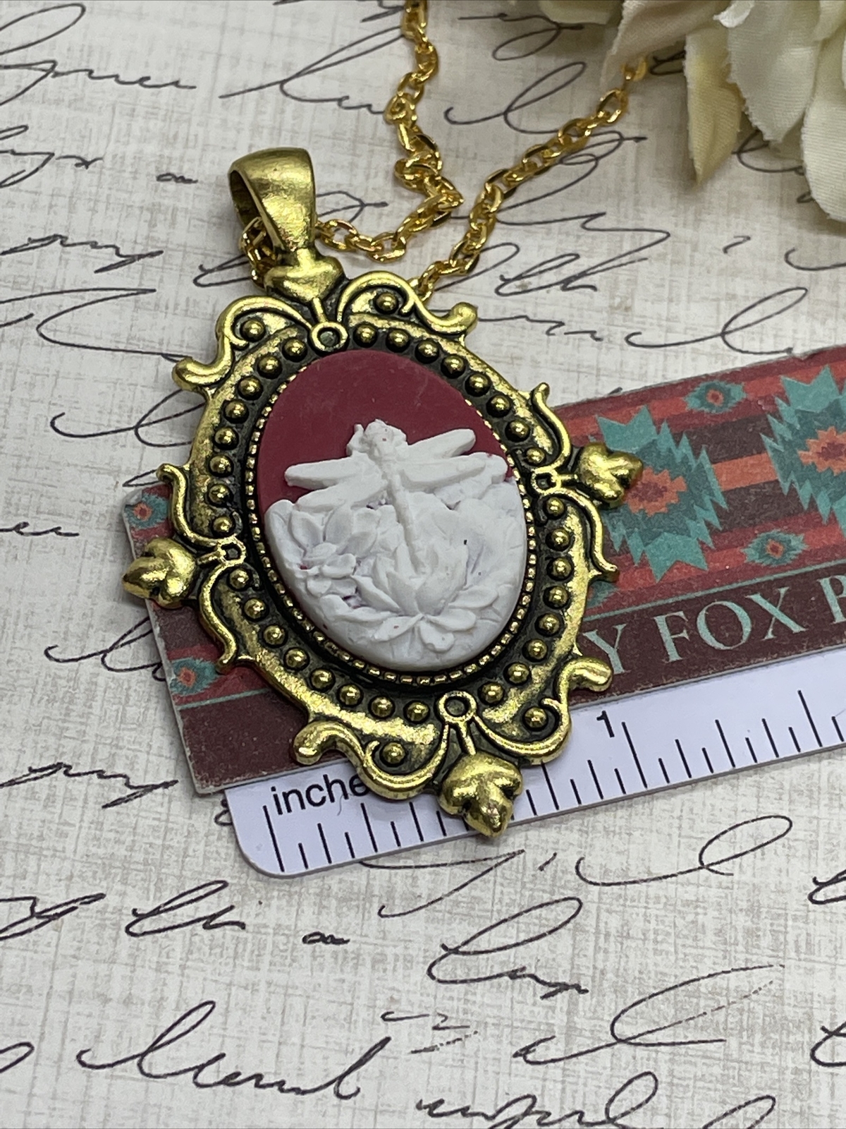 Dragonfly Anniversary Gold Cameo Easter Mother’s Day Birthday wedding Jewelry