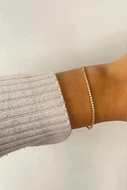 7 Ct Round Cut Simulated Diamond Women’s Tennis Bracelet 14K Yellow Gold Plated