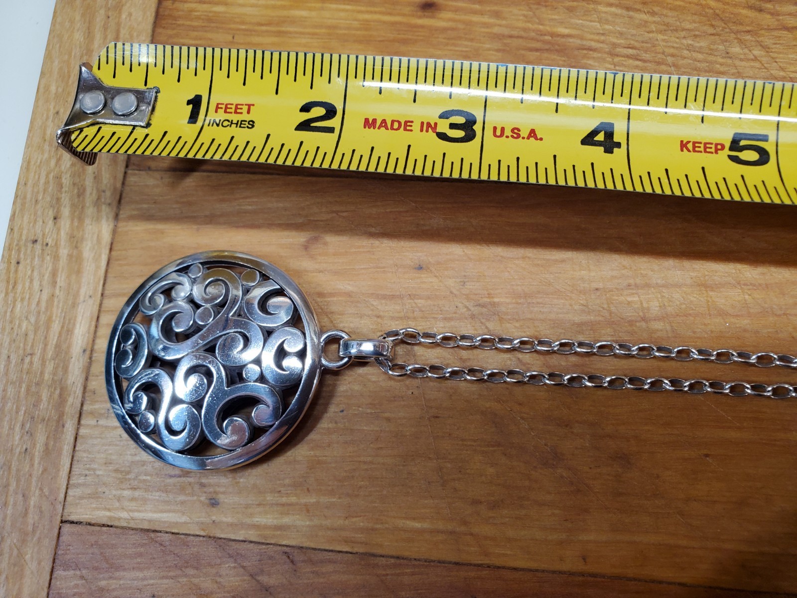 Brighton Contempo Convertible Silver Scroll Pendant Necklace