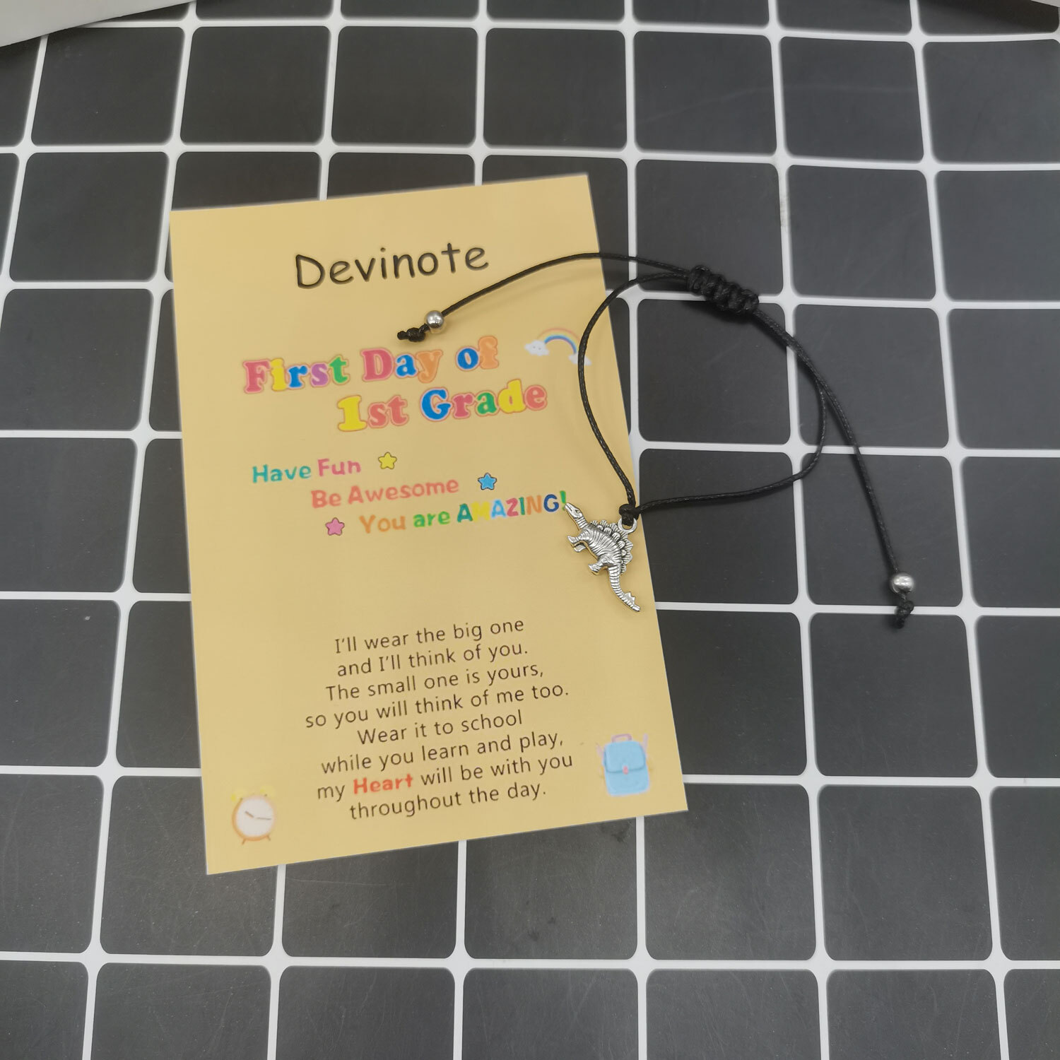 DEVINOTE First Day of School Bracelets Back to School Season Dinosaur Bracelet
