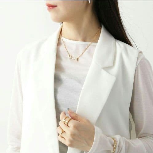 Fendi First Necklace Logo Necklace Gold Crystal Women’s Accessory