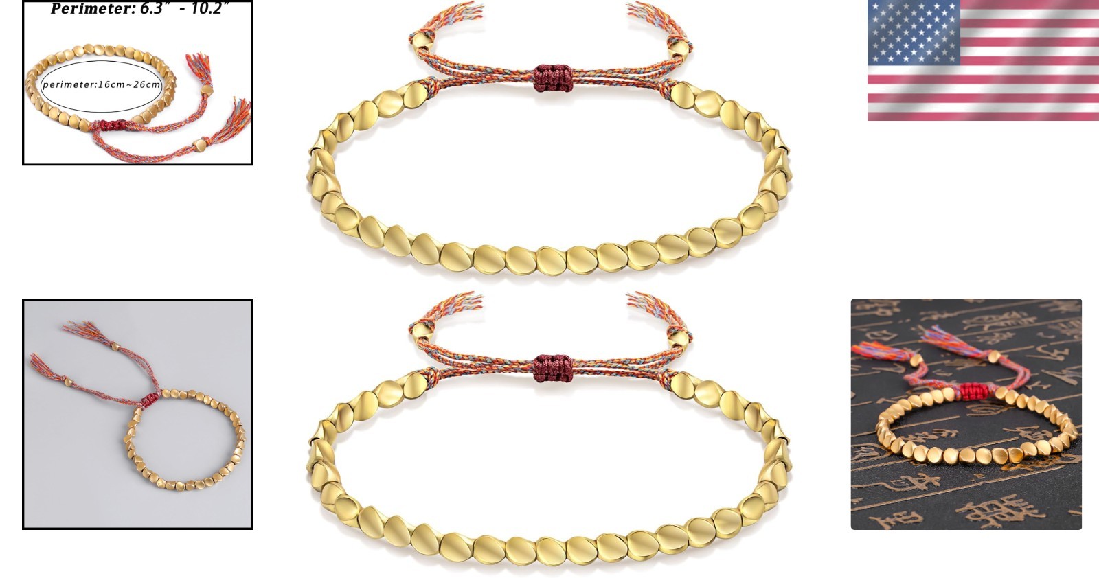 Cute 2-Piece Adjustable Tibetan Copper Bracelets – Perfect for Stylish Gifting