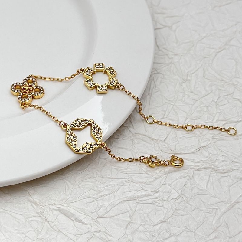 New Burch KIRA GOLD PAVE Clover Bracelet with Jewelry Pouch Size：21cm