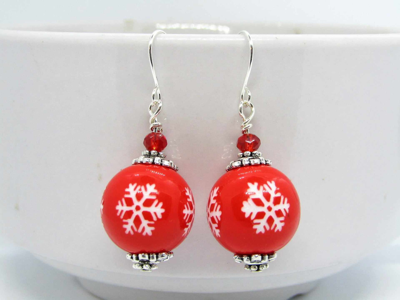 Christmas Earrings Snowflake Earrings Christmas Jewelry Holiday Gift Dangle Drop