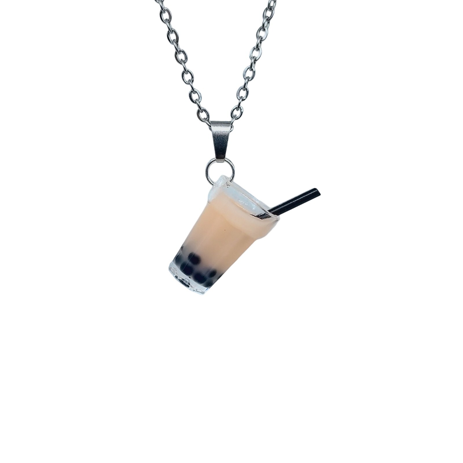 USA Seller 3D Boba Tea Bubble Pendant Necklace Jewelry Healing Colorful