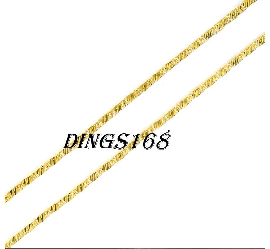 Men & Women’s 18K Gold Filled 2.2mm Flat Necklace Chain 16/18/20/22/24/26/28/30″