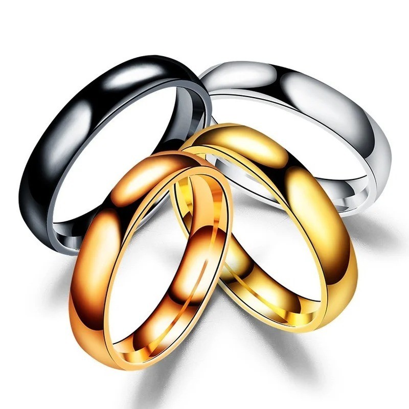 6mm Stainless Steel Wedding Ring for Men Women Hypoallergenic Polished Band Gift