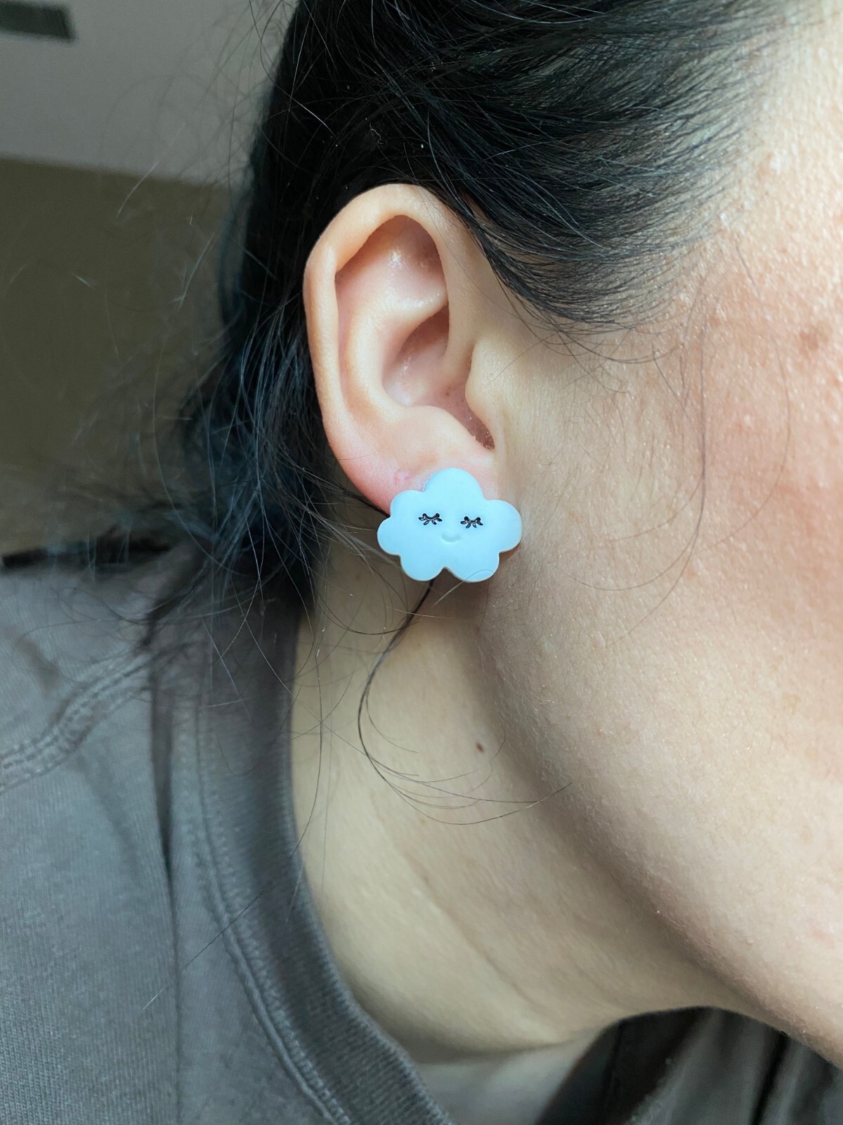 Cloud White Sky Jewelry Stud Earrings