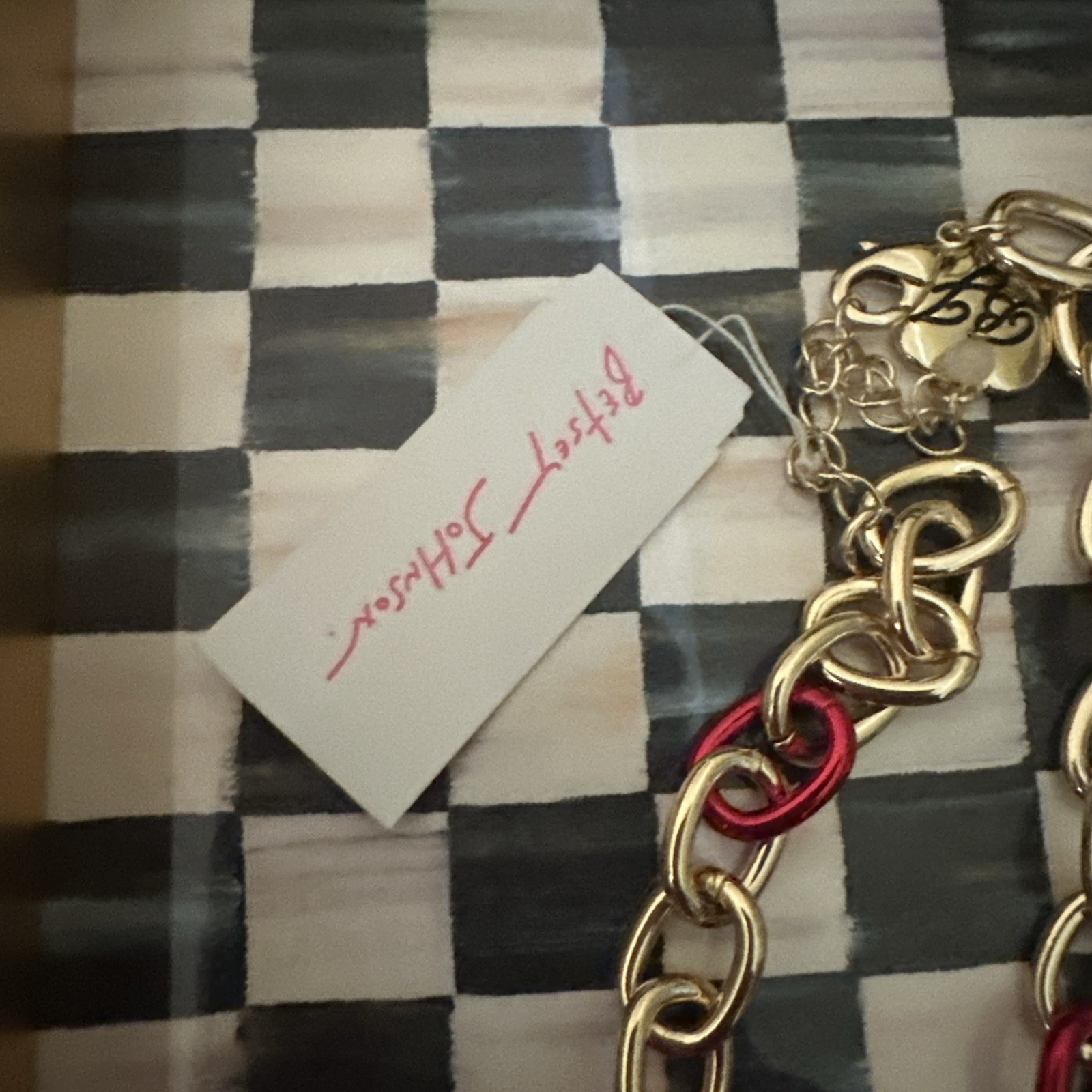 Betsey Johnson Necklace Valentine’s Crystal Heart Chocolate Strawberry Charm New
