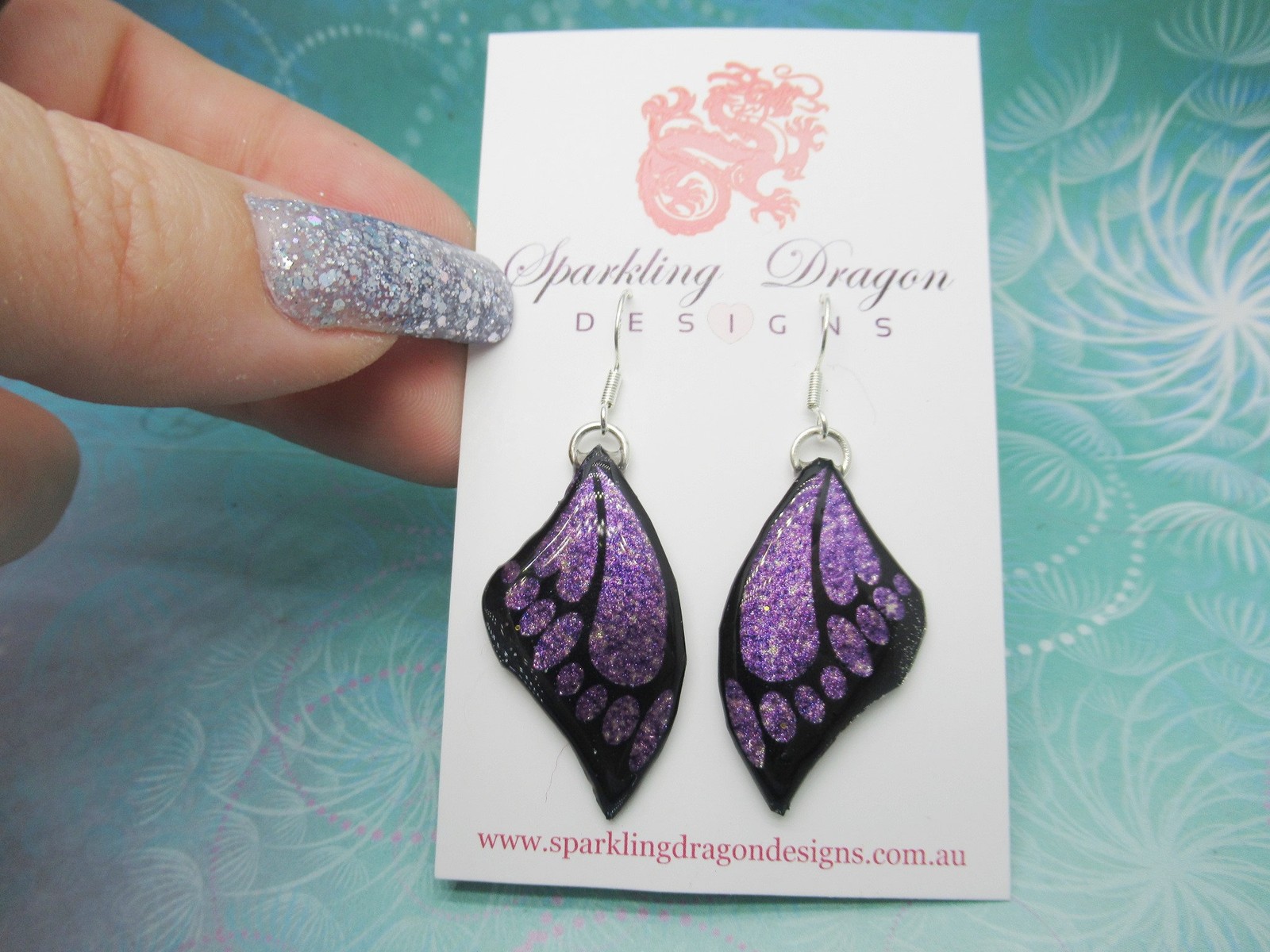 Butterfly Earrings Purple and Black – Fairy Jewellery, Fun Gift for her Fairy