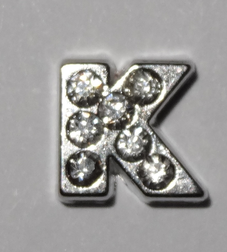 Letters with Clear Stones Floating Charms – Yes will Fit in Most Lockets