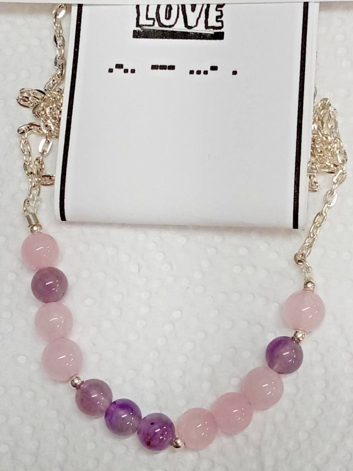 Personalized Morse Code Gem Stone Necklace