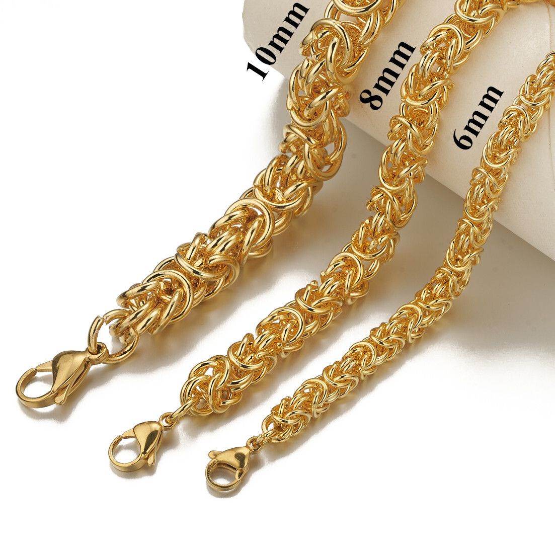 6/8/10mm New Stainless Steel Handmade Byzantine Chain Men/Women Necklace Jewelry