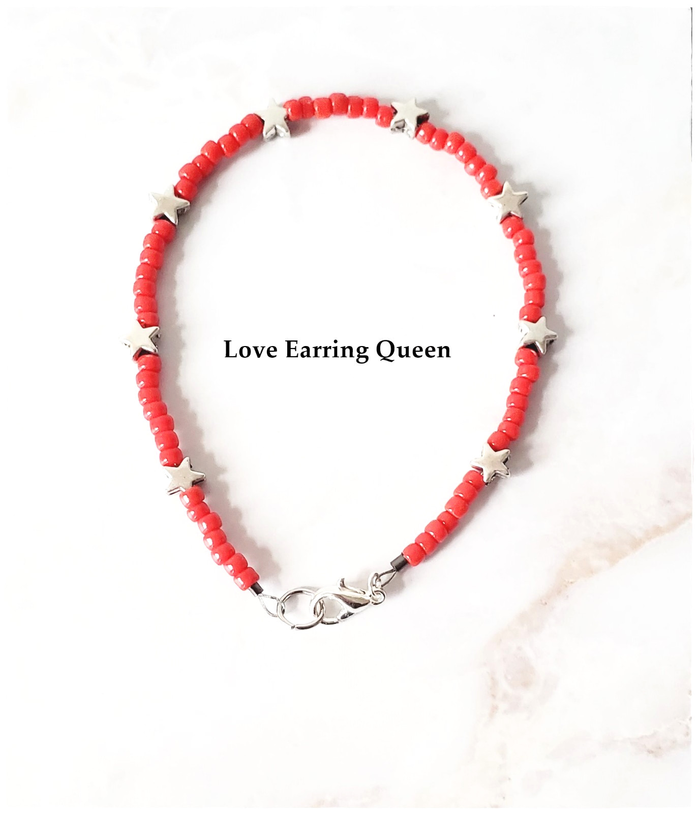 Star Seed Bead Clasp Bracelet USA Elegant Preppy Stackable Bracelets