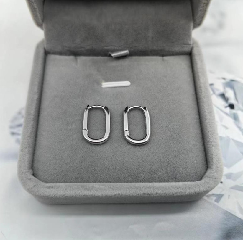Women Girl 925 Sterling Silver Plated U-Shape Huggie Hoop Earrings A9