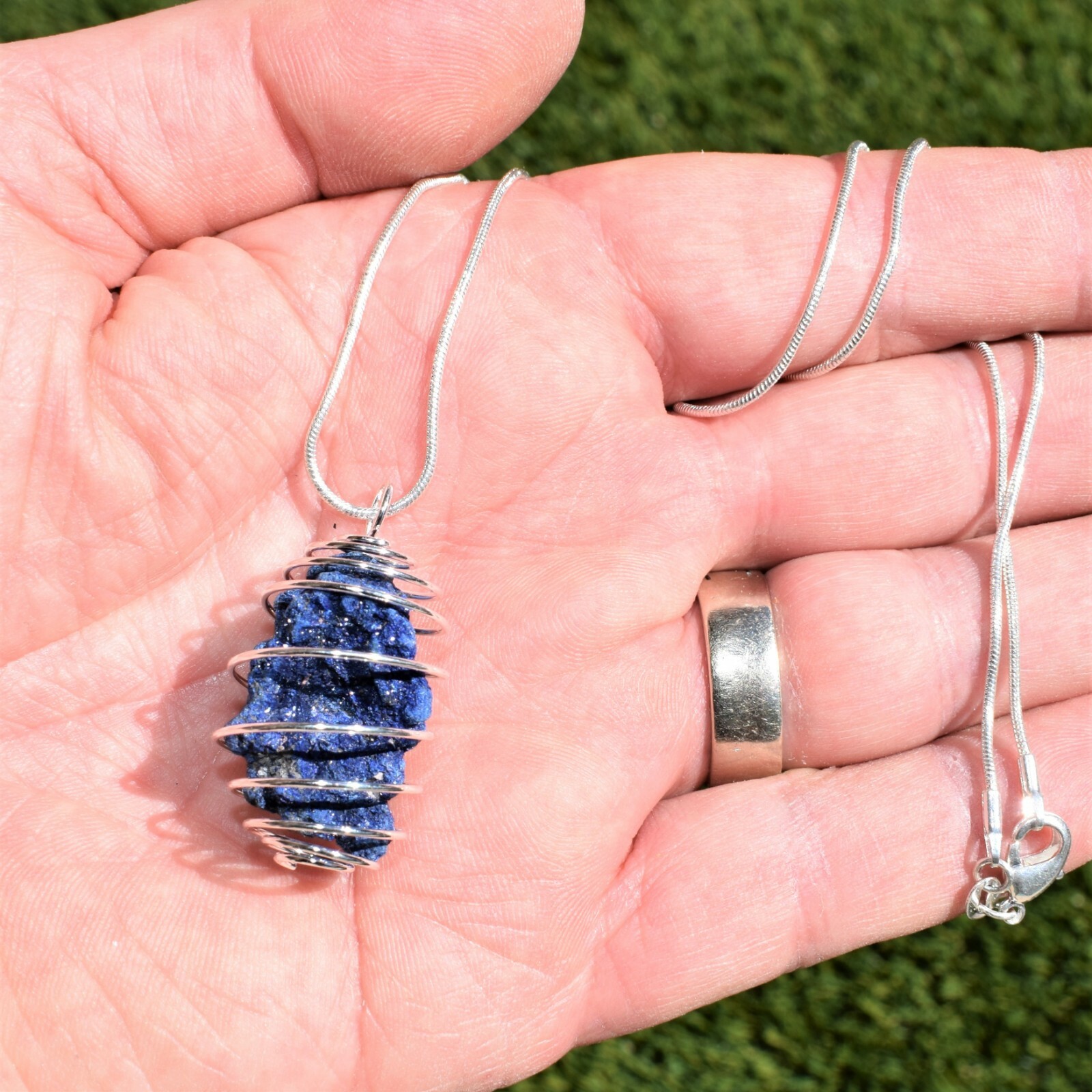 Azurite Pendant ULTIMATE PSYCHIC STONE + 20″ Stainless Steel Chain & Charger