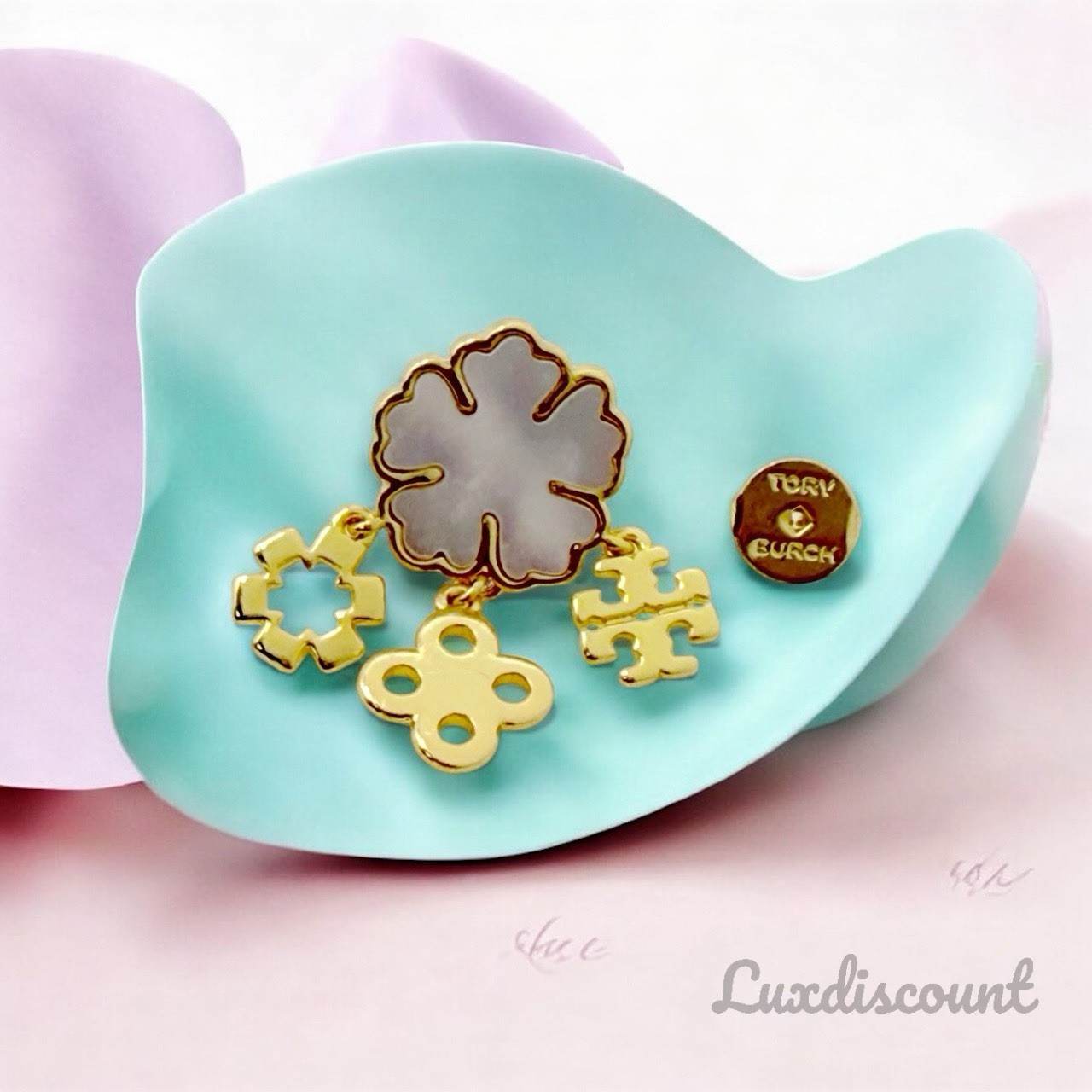 Tory Burch Forget Me Not Cluster Earrings.