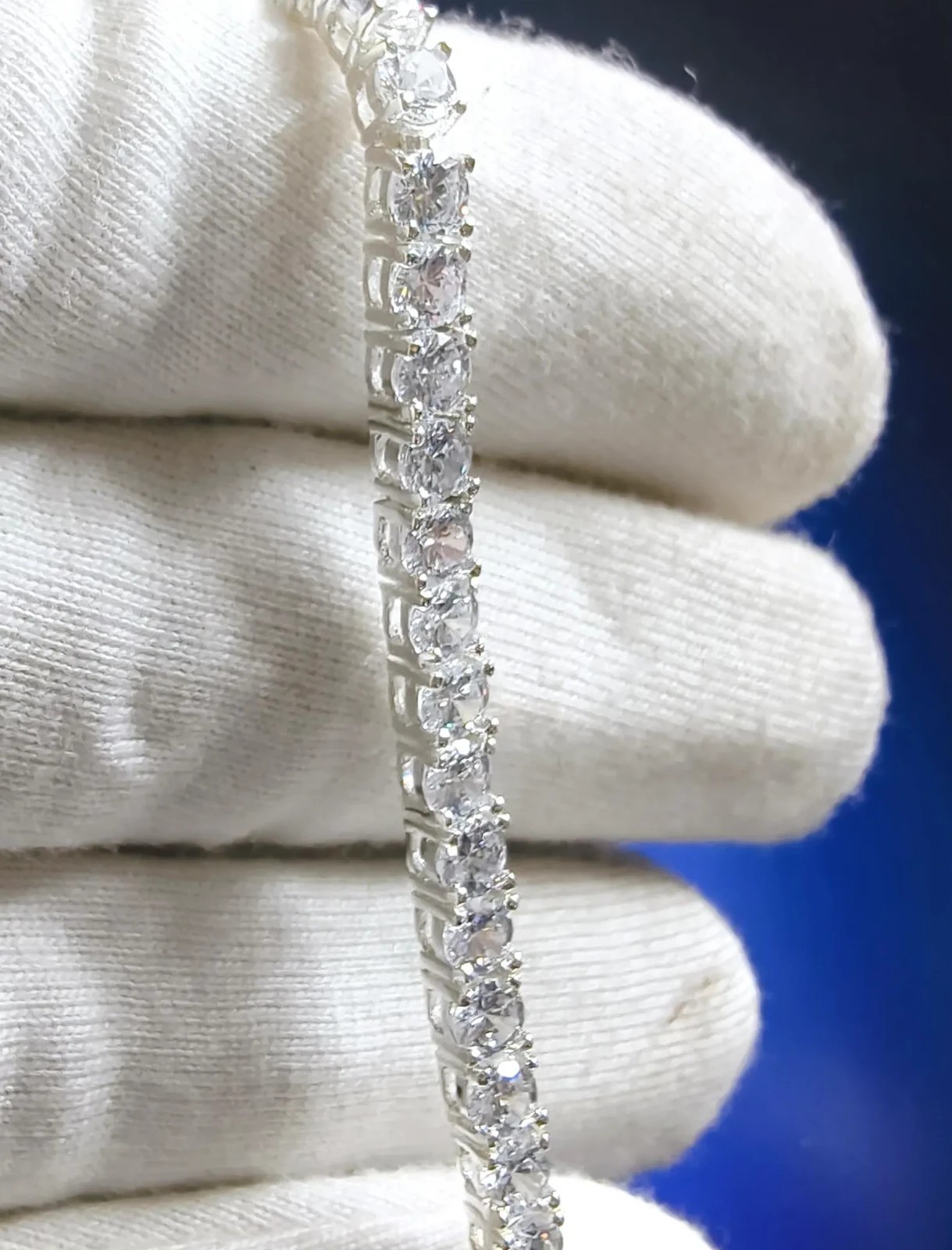 12.0Ct Round Cut 5 mm Diamond Womens Tennis Bracelet 14K White Gold Plated