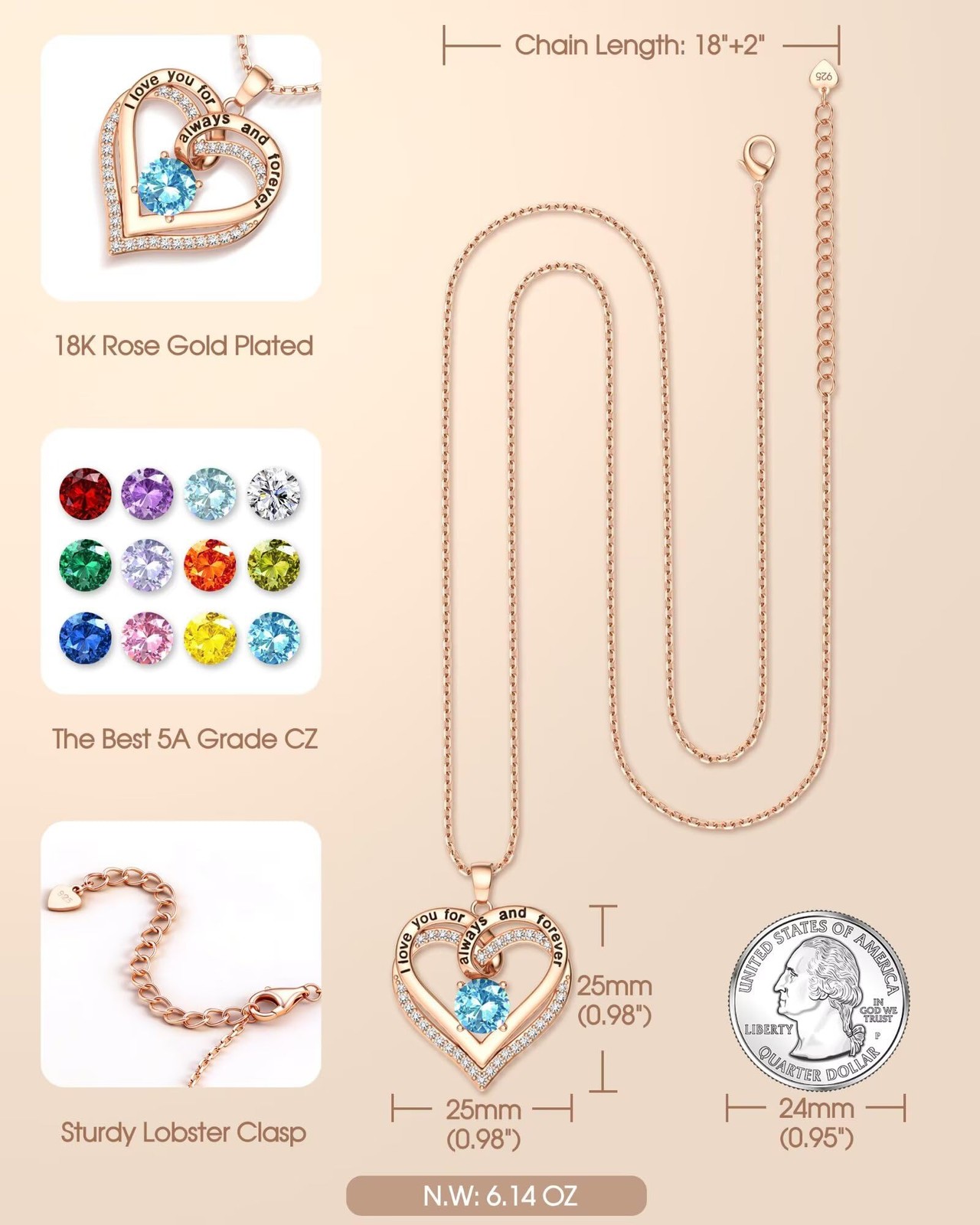 S925 Sterling Silver I Love You Heart Necklace Anniversary Birthday Gift for …