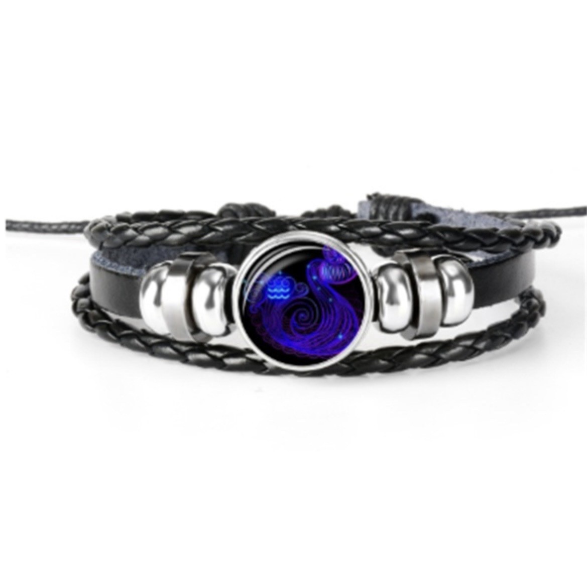 12 Zodiac Constellation Bracelet Luminous Braided Adjustable Men Women Kids