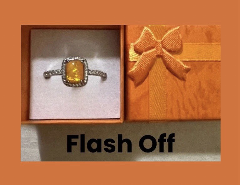 Gorgeous Orange Fire Opal CZ Halo Square Ring Size 9