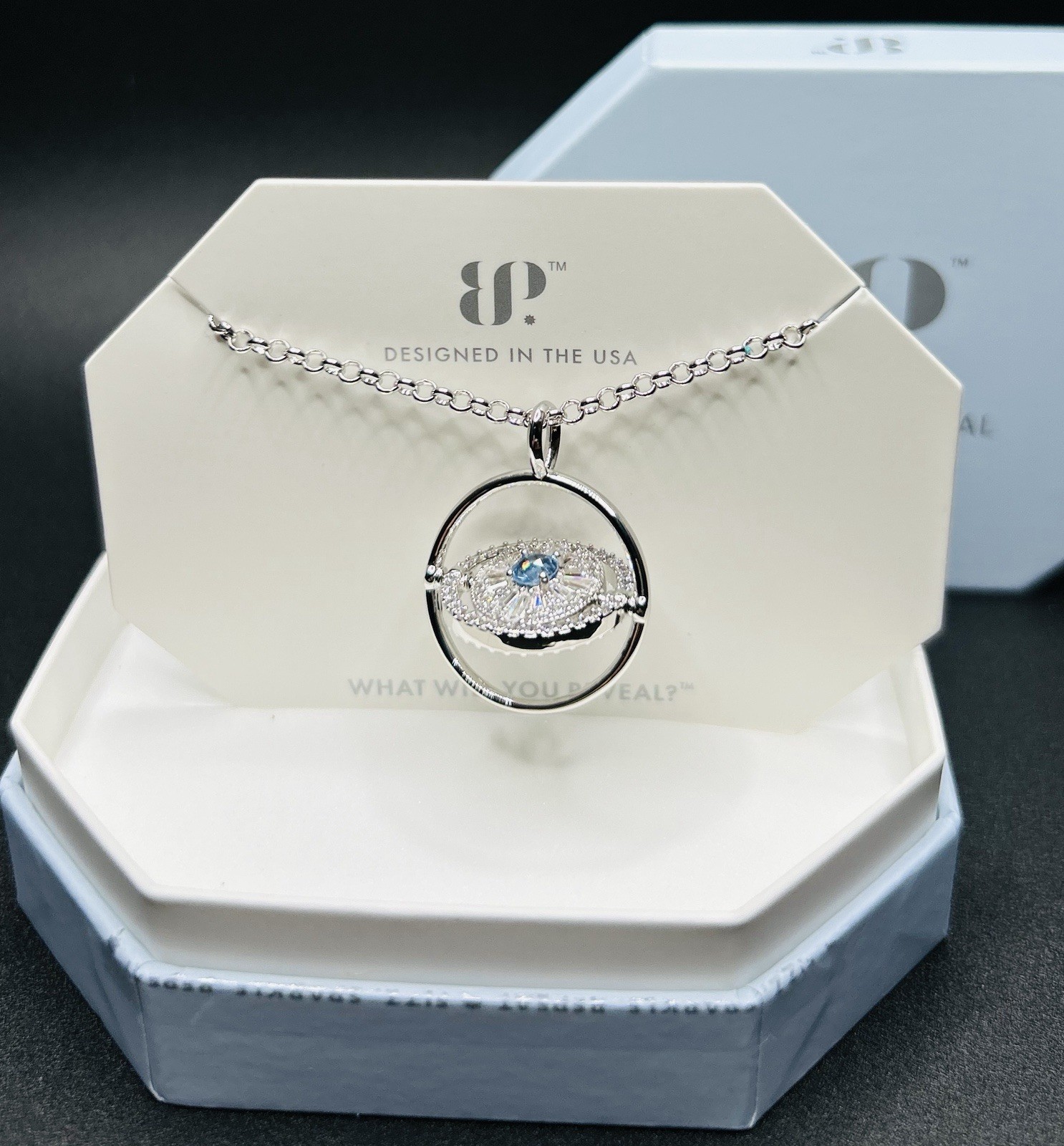 Bomb Party Rare Unicorn Necklace NK60444 Lab-Created Blue Zircon Spinel Rhodium