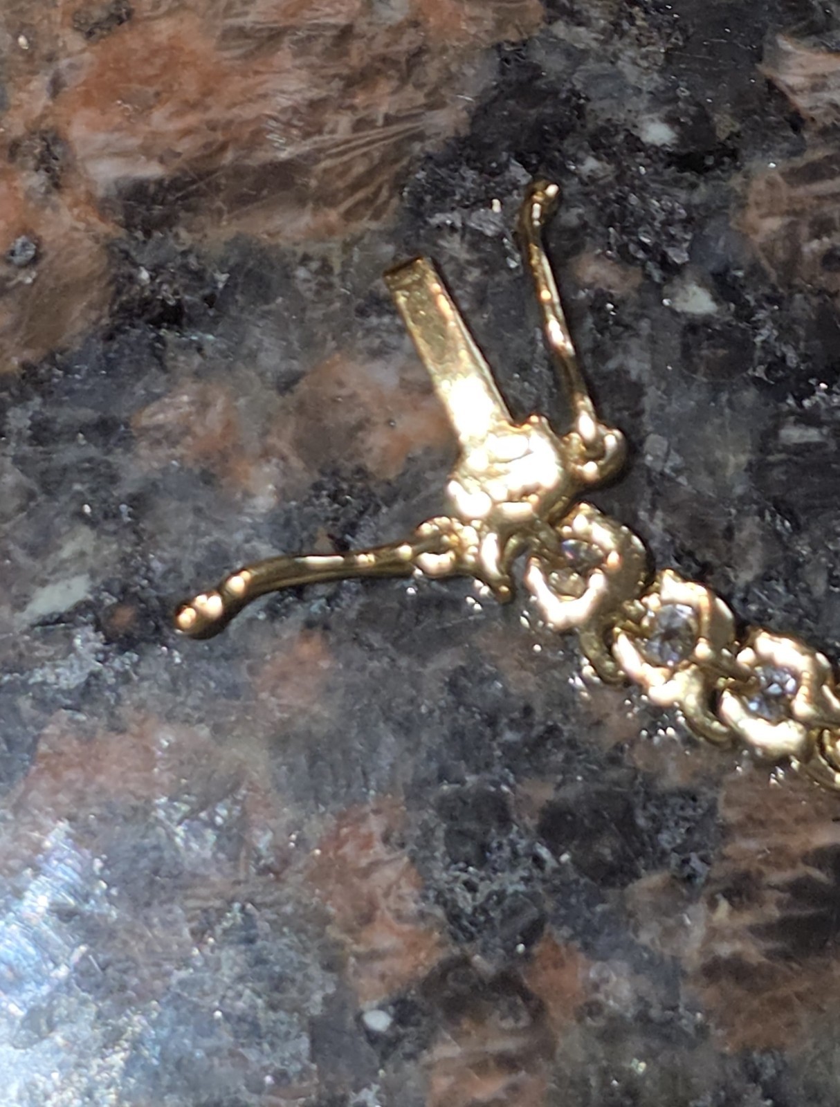 7¼” CZ & Plated Yellow Gold TENNIS BRACELET [no carat stamp]