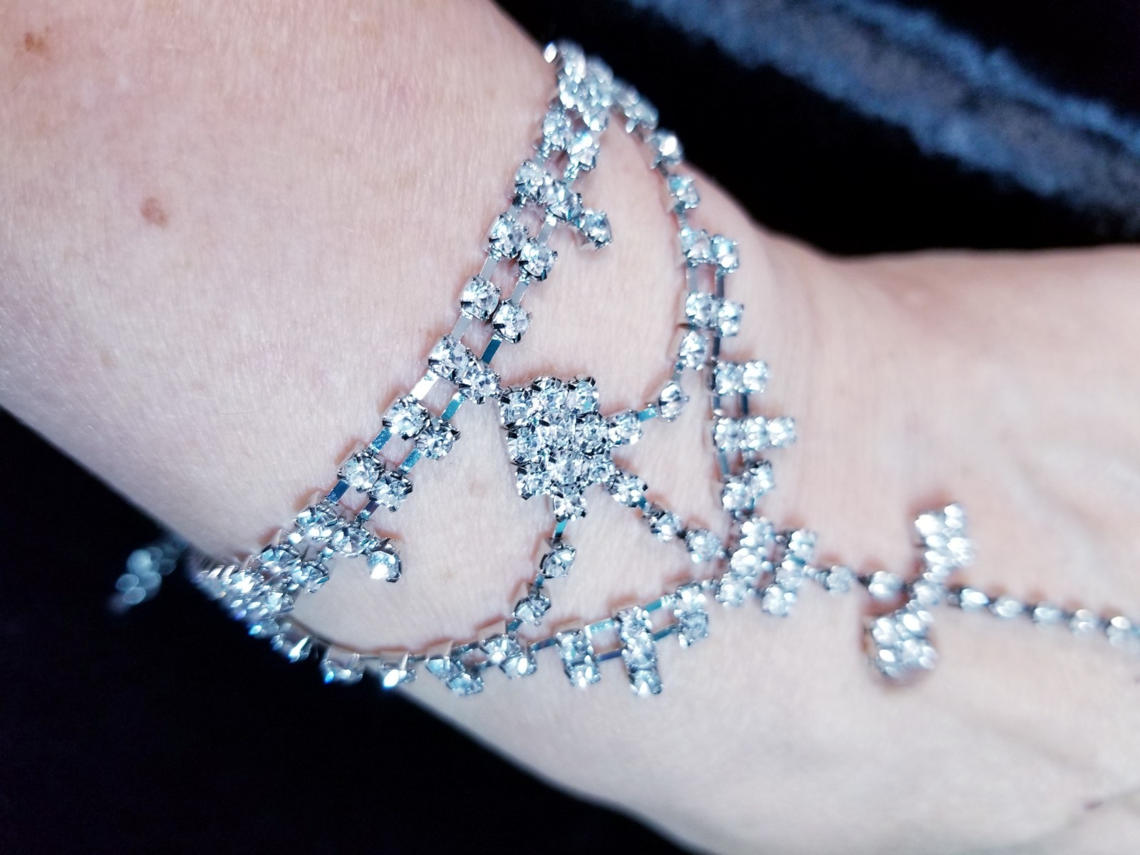Slave Harems Barefoot Anklet Rhinestone Austrian Crystal Pageant Prom Drag 1x