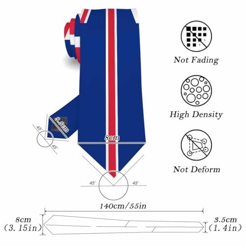 Men’s Novelty Tie Black Neckties for Men Business 8cm United Kingdom Flag