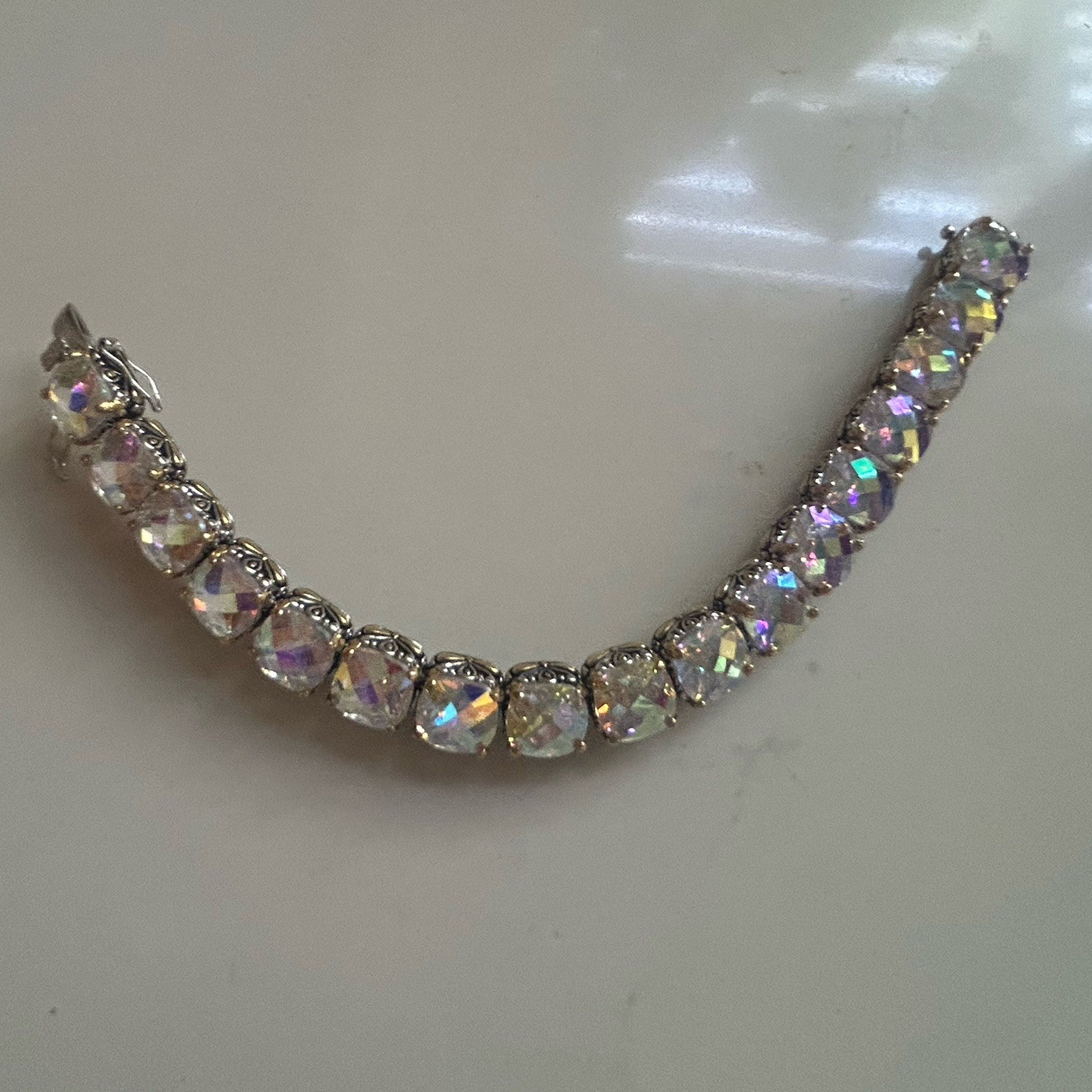 BEAUTY FOR ASHES 7″ CZ CRYSTAL BRACELET STUNNING NWOT