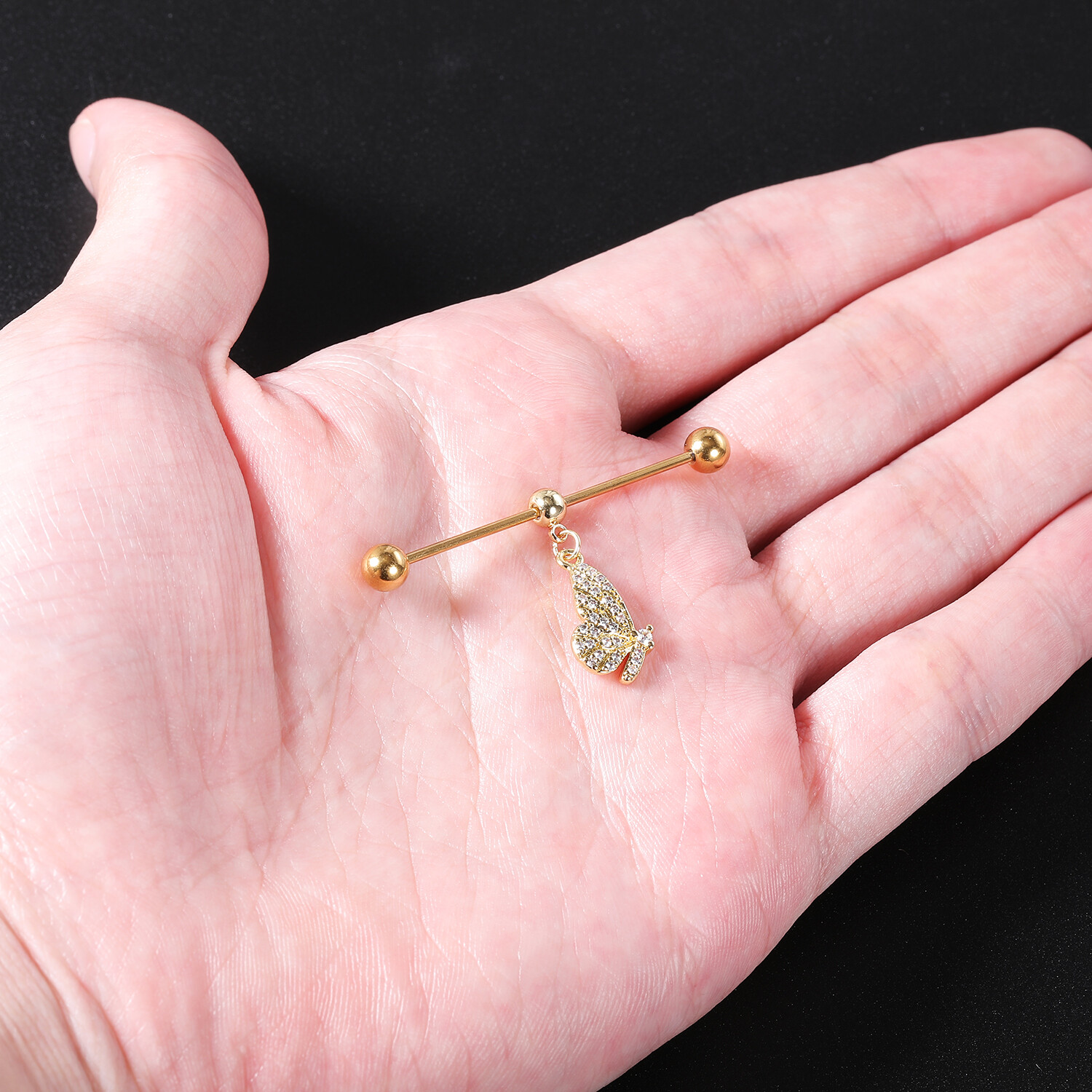 14G Stainless Steel Industrial Barbell Piercing Alloy Cartilage Earring Jewelry