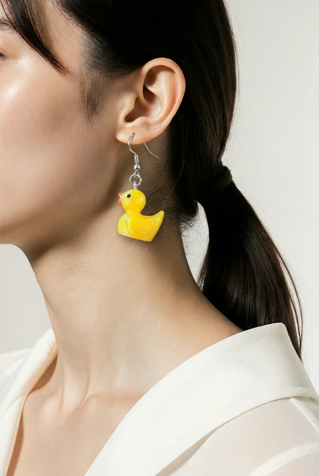 Rubber Duck Dangle Earrings – Resin Yellow Duck Charm Earrings |