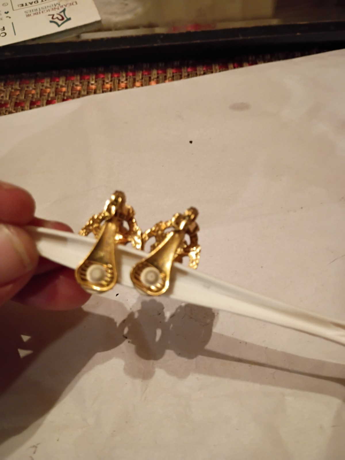 Blackstone With White Rhinestones Looking Like Diamonds Earrings