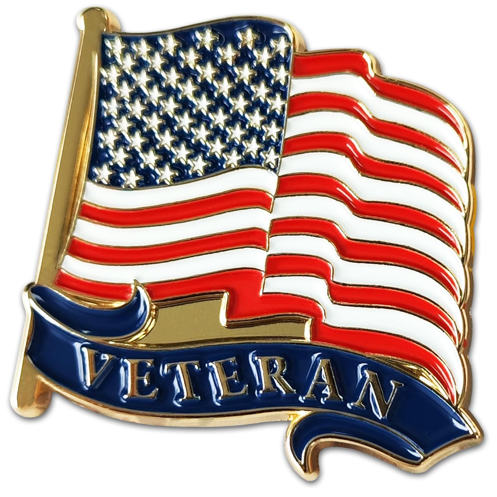 Arturbo for Veteran Pin American Flag Lapel Pins USA Normal, Veteran1pcs gold