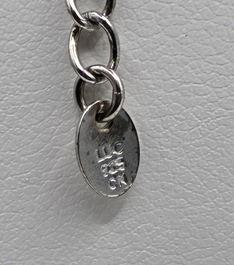 Vintage Multi Tone Necklace Sterling Silver Lobster Claw Coin Shaped Smooth