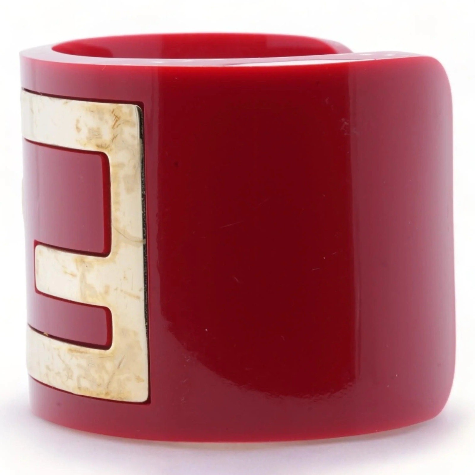 Fendi Red Resin Cuff Bracelet