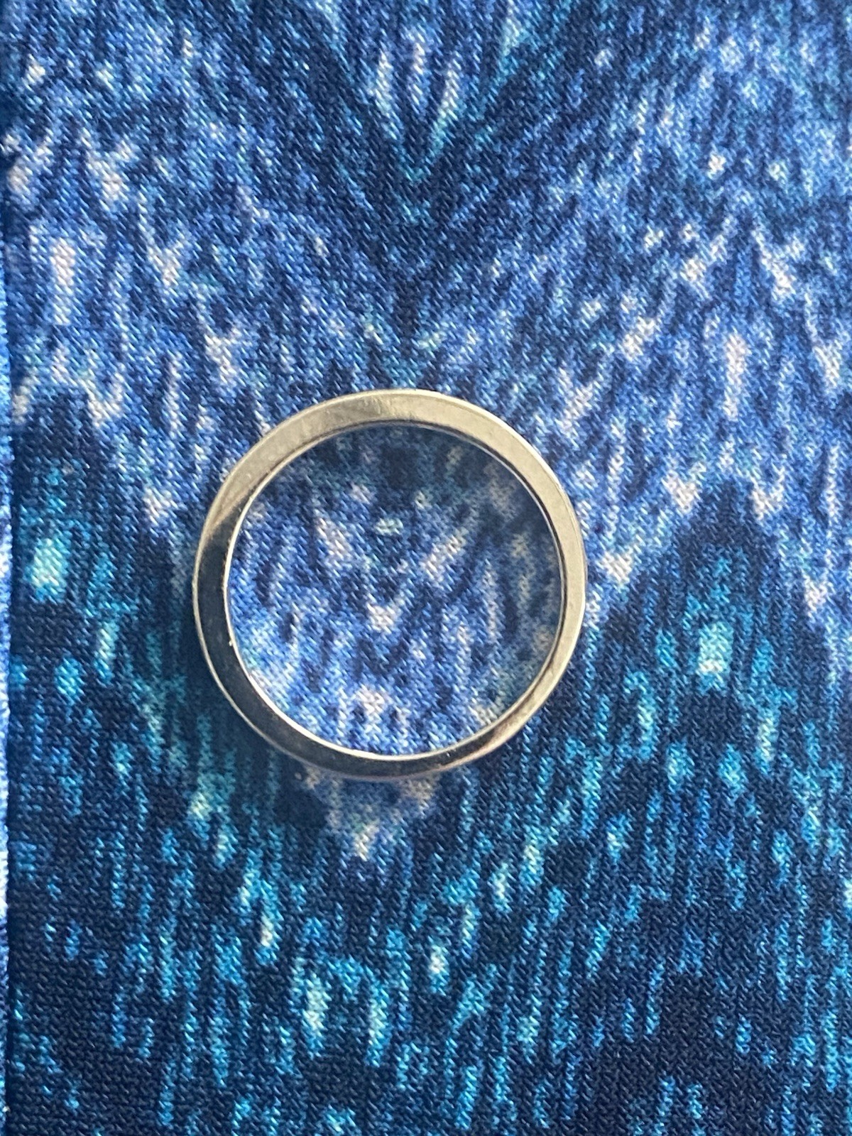 Ring White Opal Inlay Silver Stackable Size 6