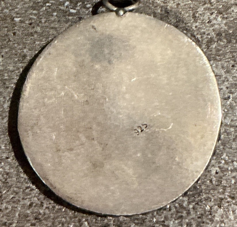 Vtg 925 Sterling Silver Enamel Tulip Oval Ceramic Pendant Corded Necklace 15”