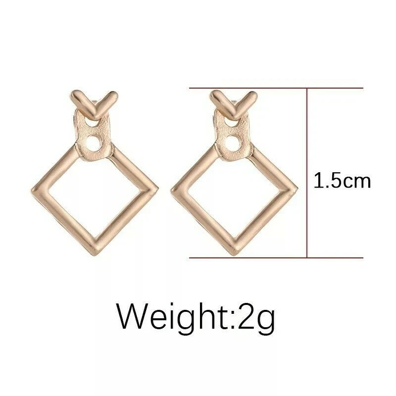 Creative Triangle Square Earrings Women Trendy Simple Minimalist Silver Plated
