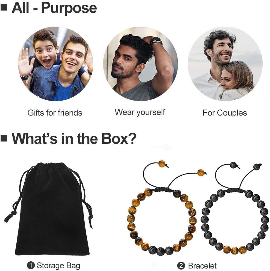 Luxury 8mm Tiger Eye & Lava Rock Bracelets – Thoughtful Gifts for Any Occasion