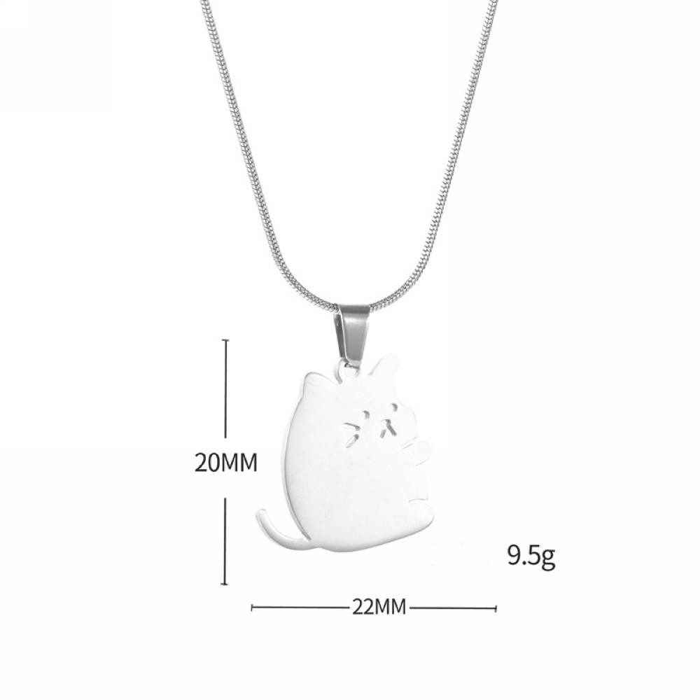 Stainless Steel Hugging Dog and Cat Couple Necklaces Set Best Friends Gifts