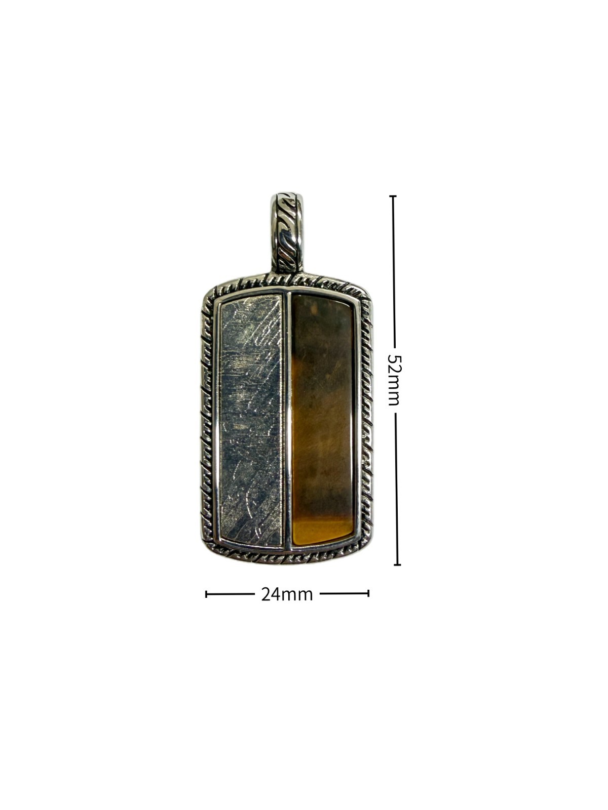 Natural Meteorite Tiger Eye Pendant Gemstone Jewelry Gift for Men Women