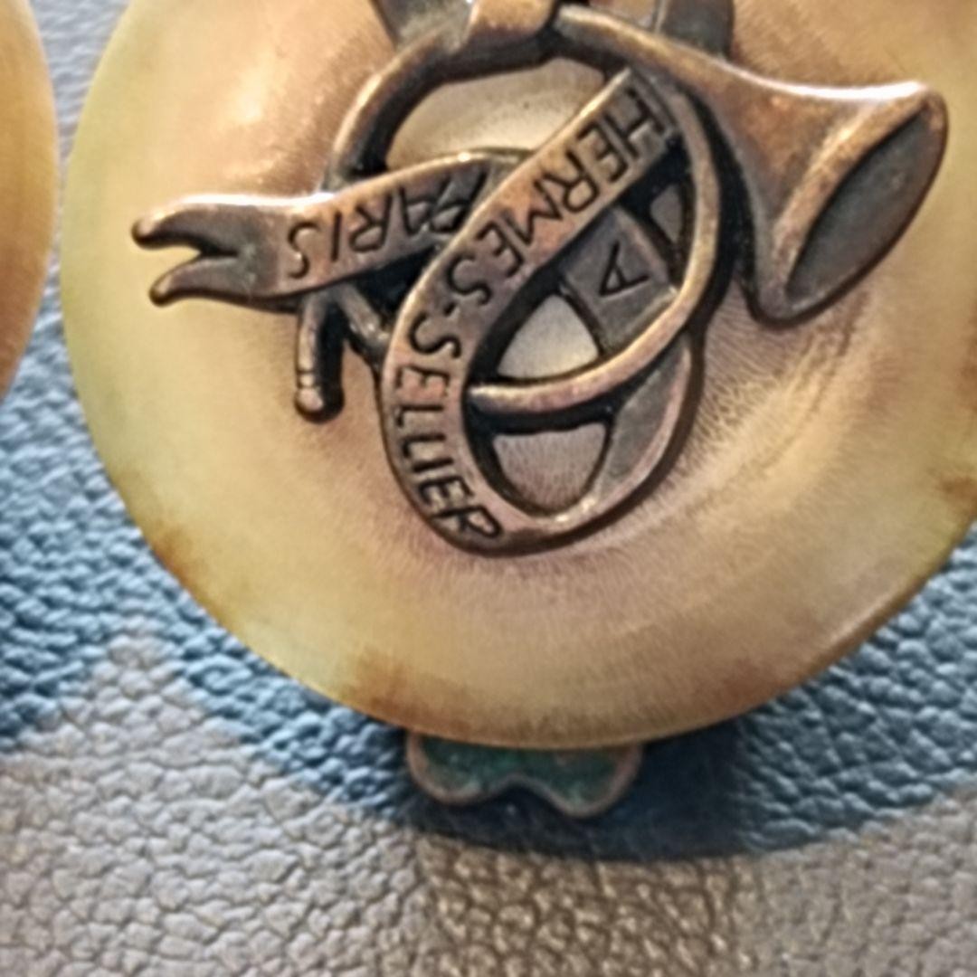 Hermes Earrings Bull Horn No Rear Stamp No Accessories
