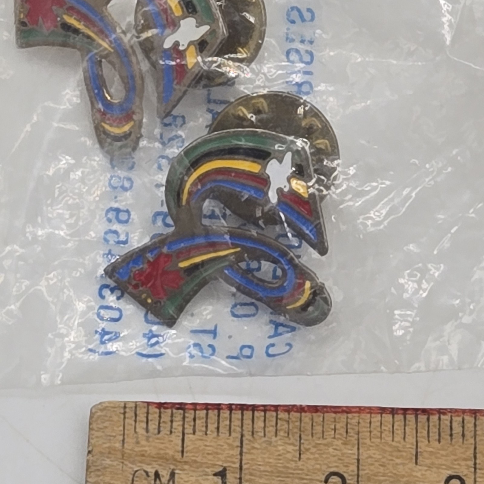 (2) Vintage Gay Pride Rainbow Dove Peace Canada Maple Leaf Lapel Push Back Pin