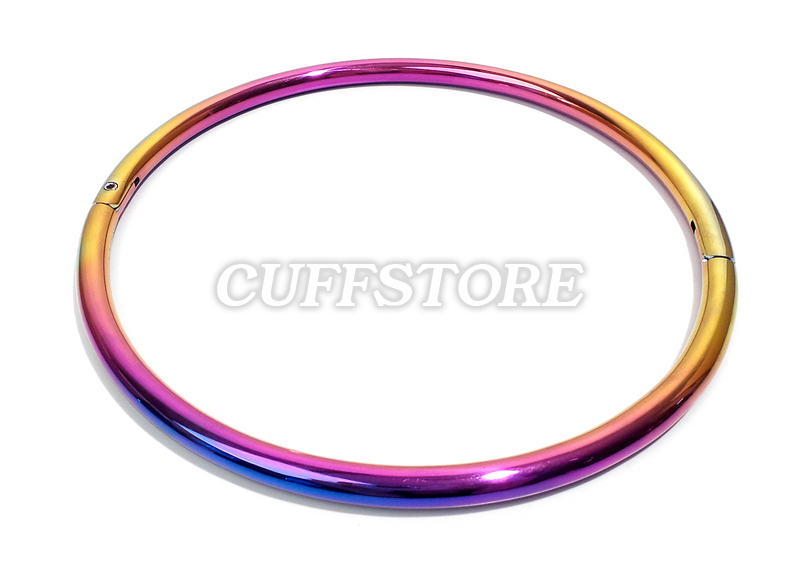15″ Aluminum Rainbow Eternity Collar Lightweight Locking Collar 8mm – CuffStore