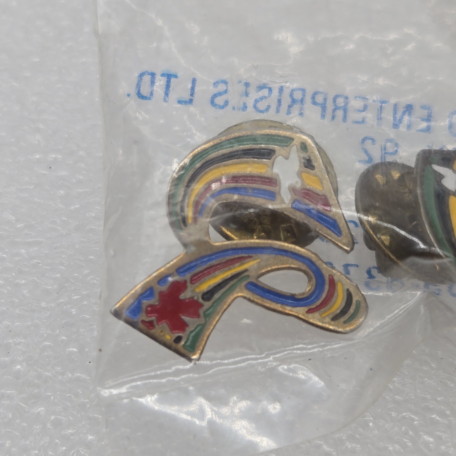 (2) Vintage Gay Pride Rainbow Dove Peace Canada Maple Leaf Lapel Push Back Pin