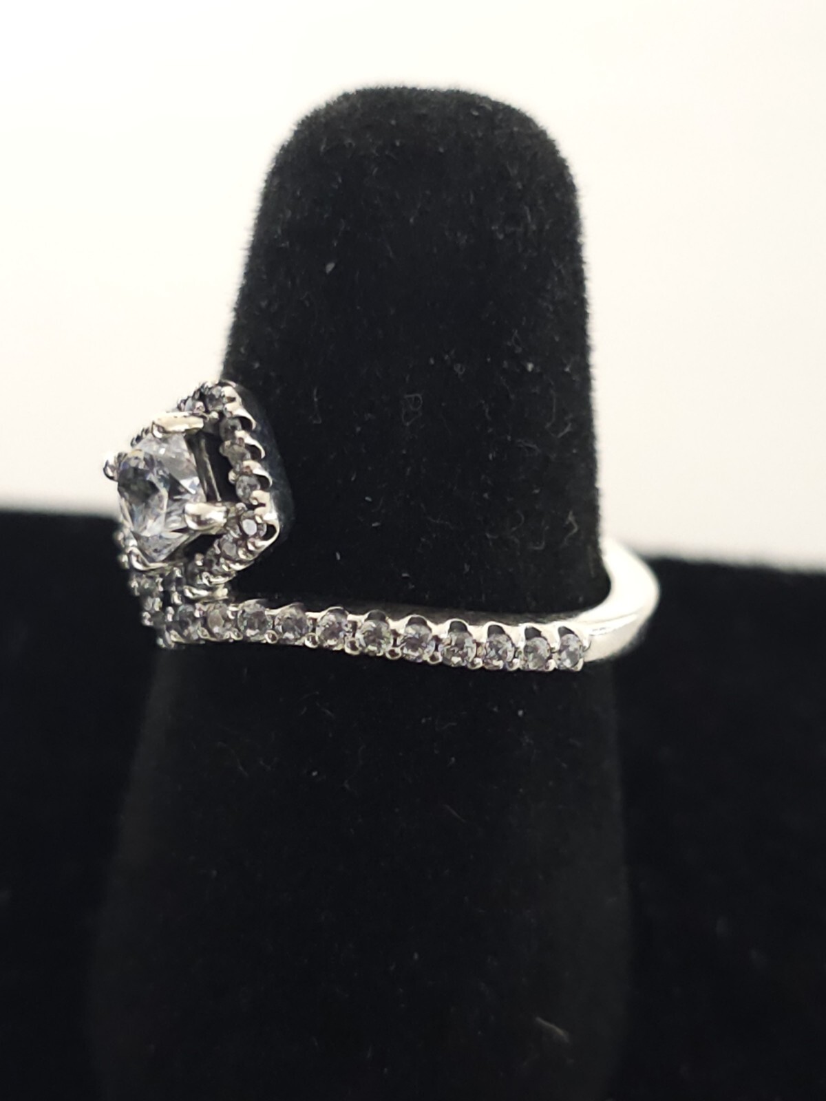 AUTHENTIC PANDORA SQUARE SPARKLE WISHBONE #198420C01-50 US SIZE 5
