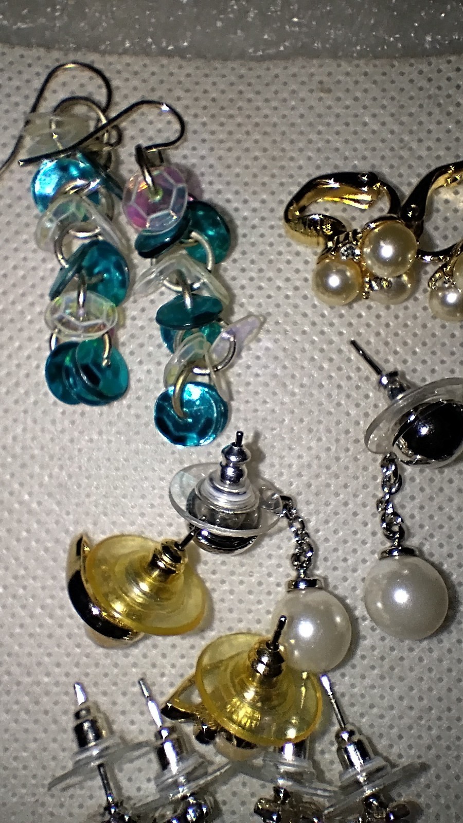 8 Pair Earrings Lot, Beaded, Dangle Pierced Clip on Chandelier Drop Mixed Styles